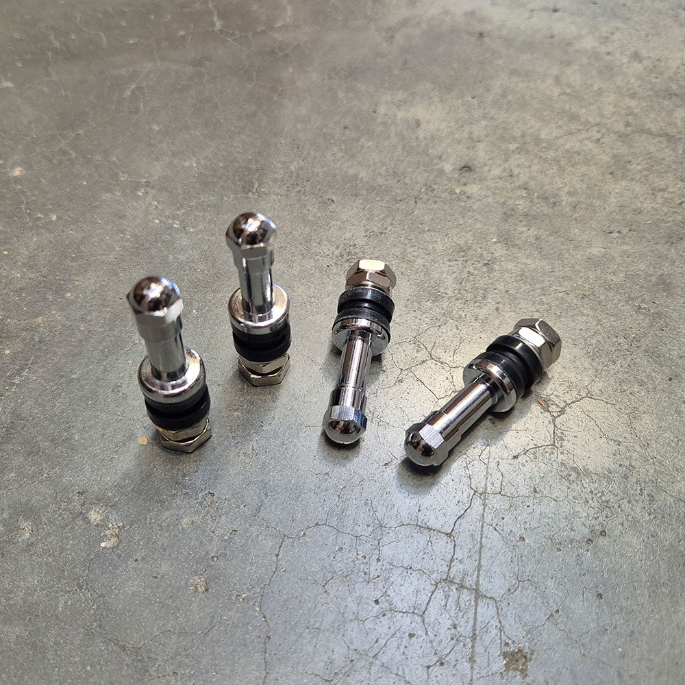 Metal Bolt-In Tyre High Pressure Valve (Set of 4) - Chrome