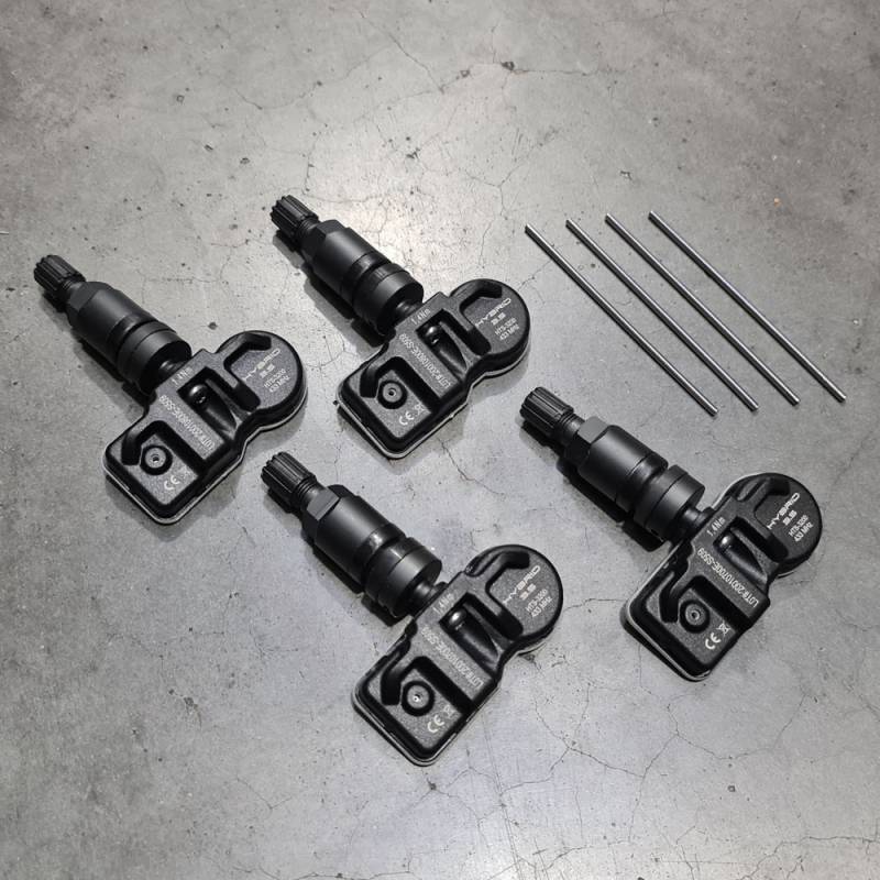 TPMS (Pre-Programmed) Bluetooth Sensors with Valves (Set of 4) - Dark Graphite
